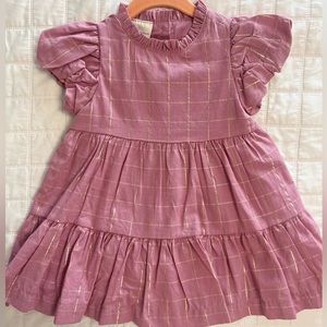 Mauve dress with gold check design